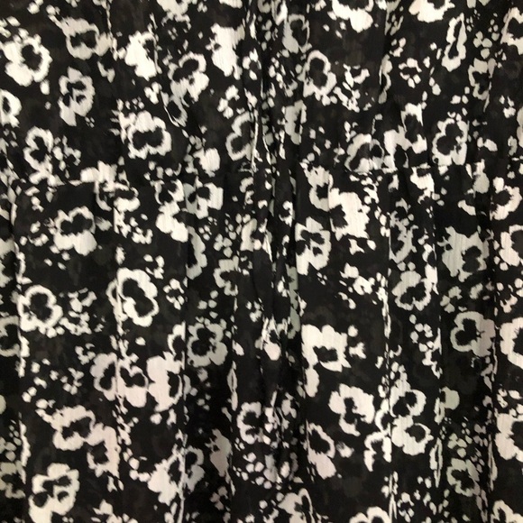 J.Crew Mercantile Drapey‎ Tie-Front Black White Floral Midi Dress Blossom Medium - Picture 8 of 9